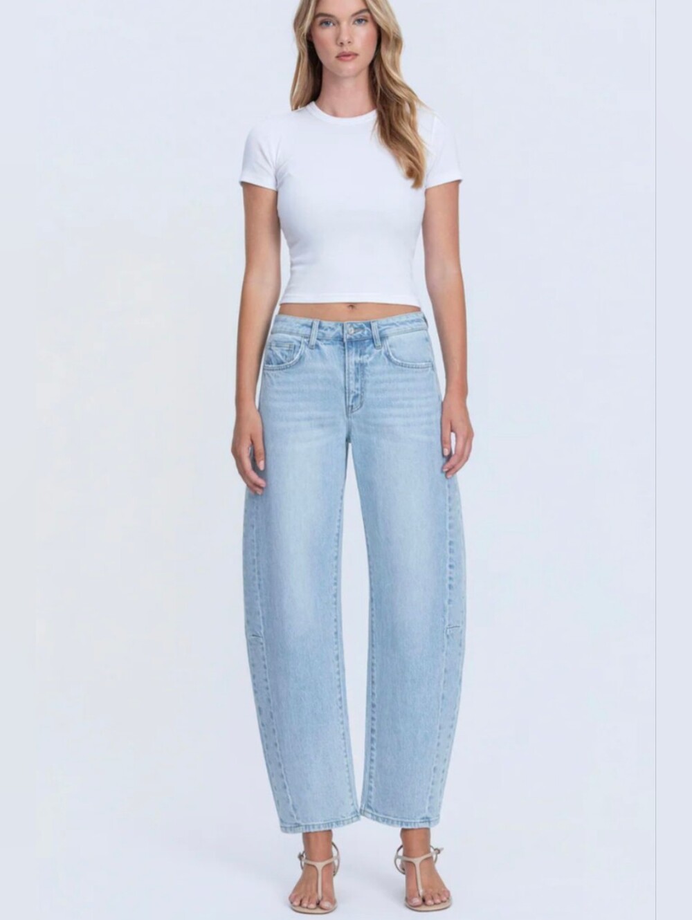Vervet Barrel Light Wash Jean Sz 25